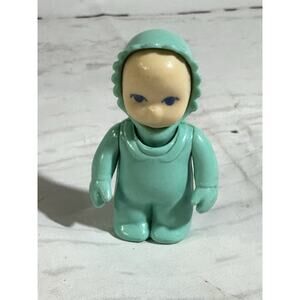 Little Tikes Dollhouse Baby Infant 2.5" DOLL in sleeper Boy or Girl Blue Eyes